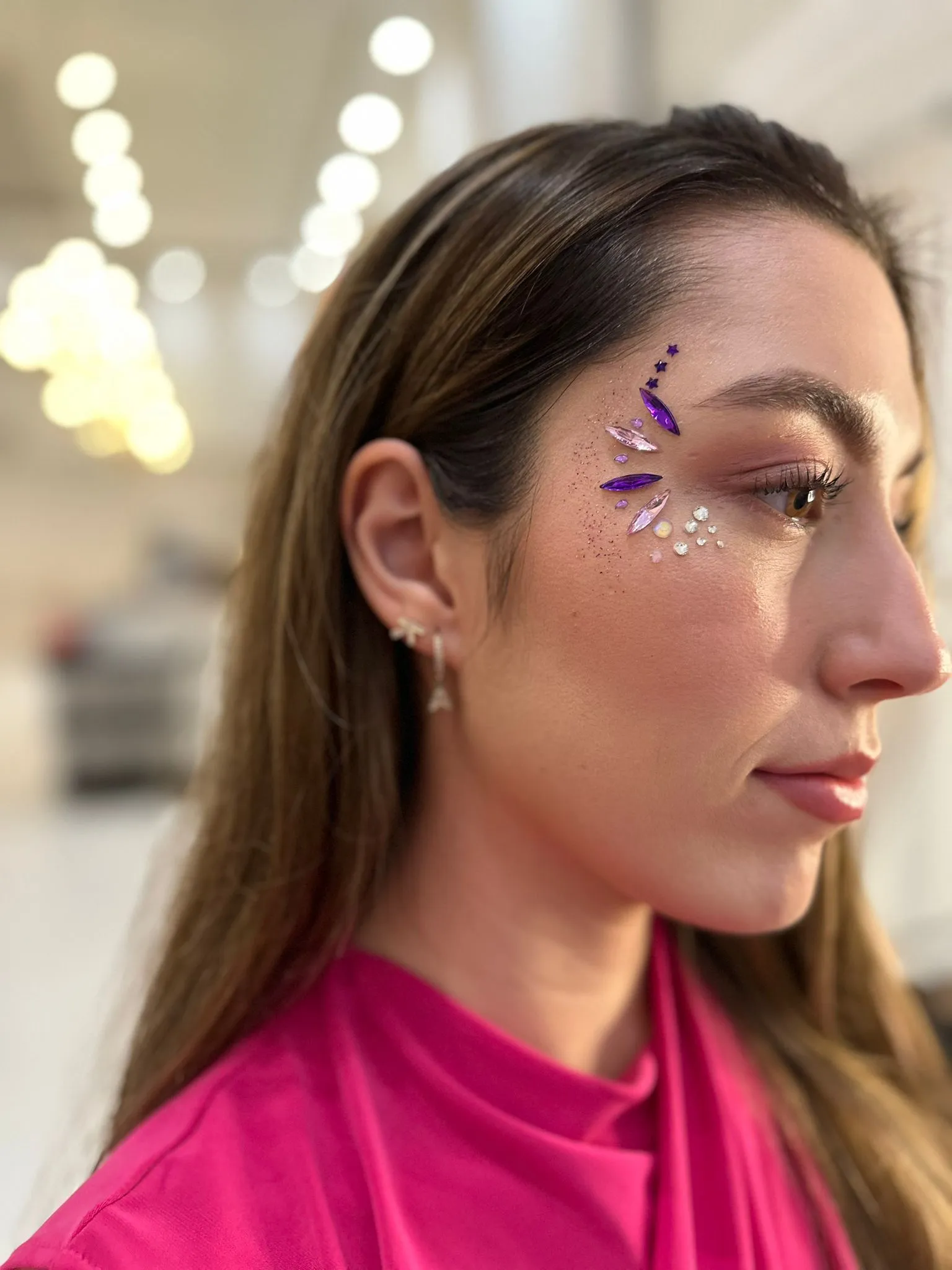 Feestclown strass-steentjes impressie 2