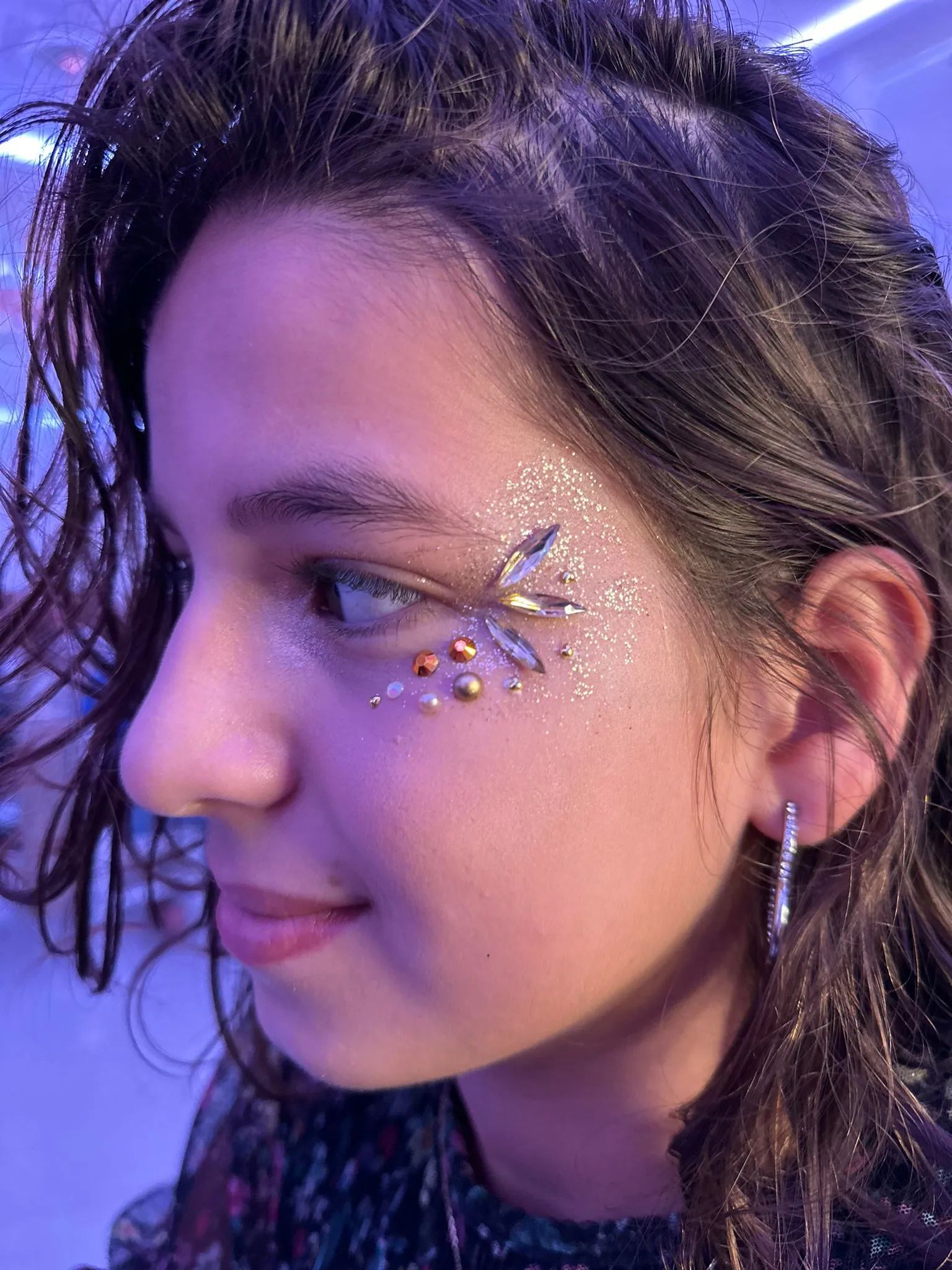 Feestclown strass-steentjes impressie 3