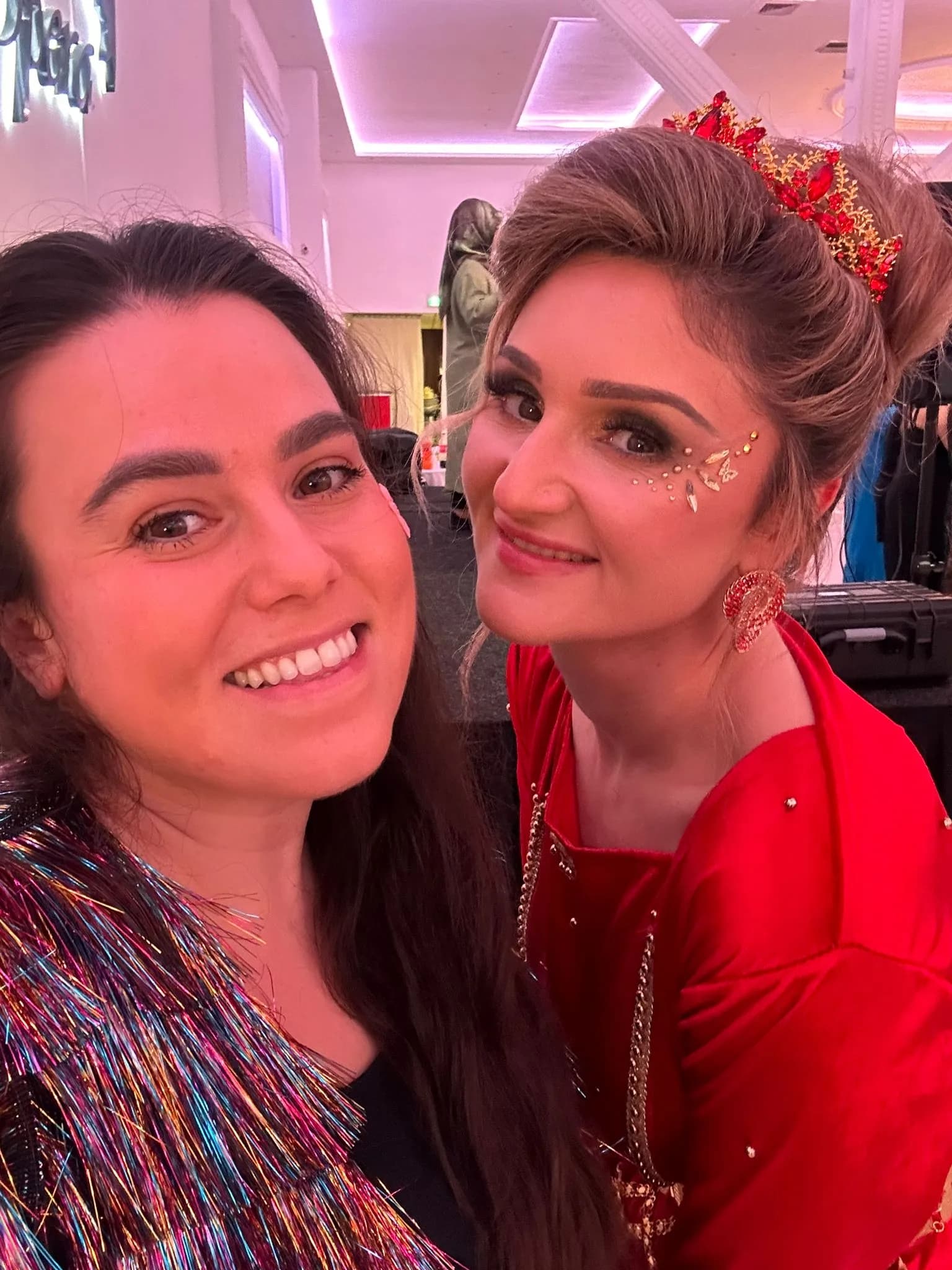 Feestclown strass-steentjes impressie 5